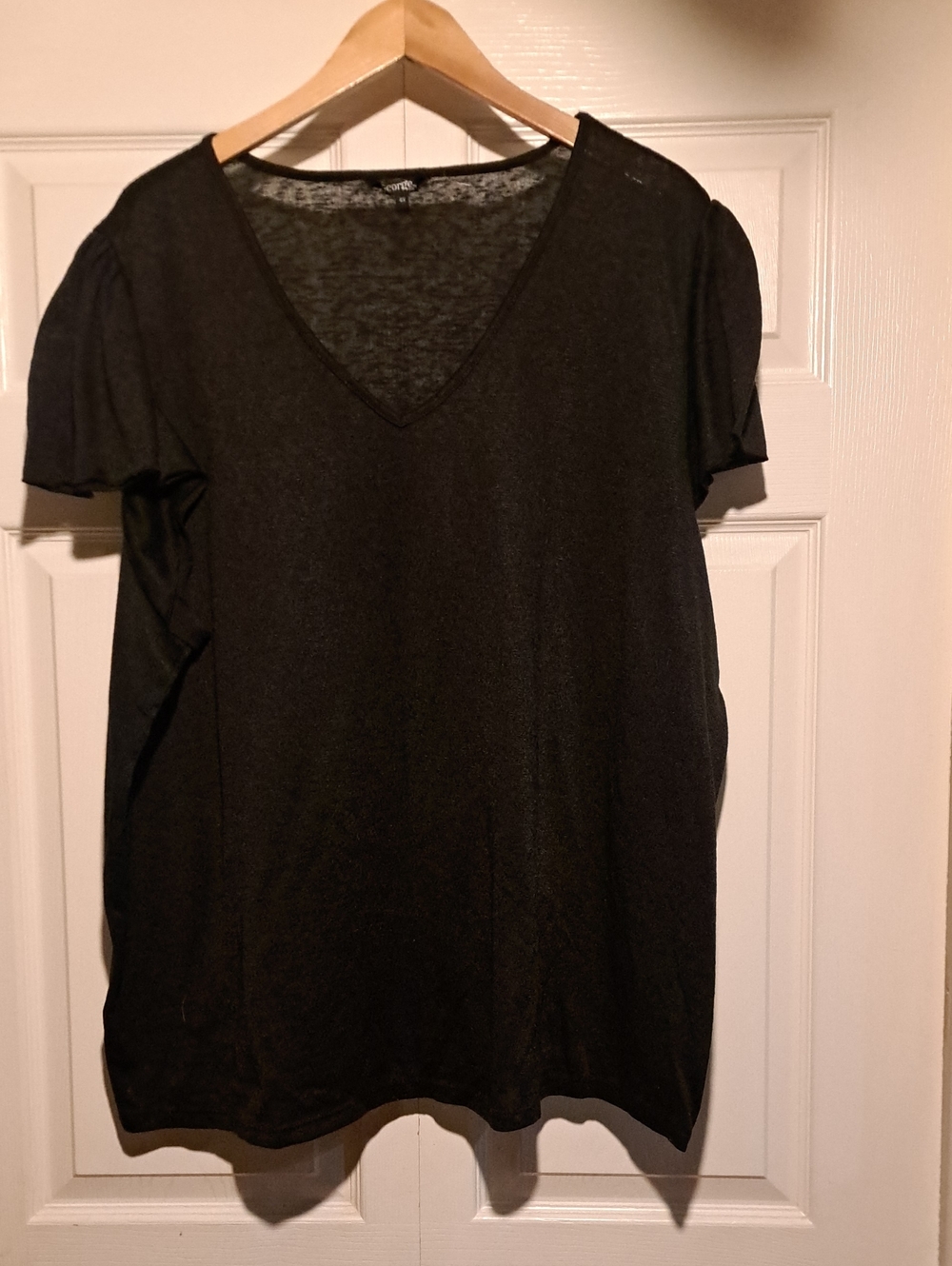 George Black V-Neck Short Sleeve Women's plus sizeX4  Tee Cute sheer look